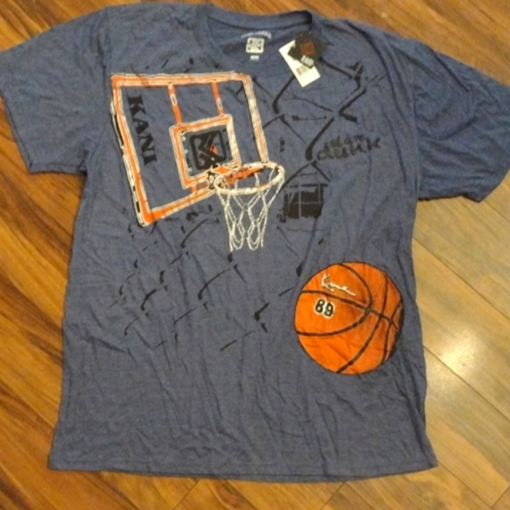 NWT Karl Kani Men's Blue/Gray Graphic Athletic Tee